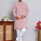 Floral Embroidered Kurta With Churidar ( NJOKP 626Coral )