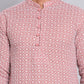 Floral Embroidered Kurta With Churidar ( NJOKP 626Coral )