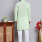 Floral Embroidered Kurta With Churidar ( NJOKP 626Green )