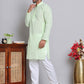 Floral Embroidered Kurta With Churidar ( NJOKP 626Green )
