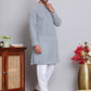 Floral Embroidered Kurta With Churidar ( NJOKP 626Grey )