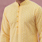 Floral Embroidered Kurta With Churidar ( JOKP 626 Lemon ) [FF] [G-1-5]