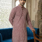 Floral Embroidered Kurta With Churidar ( JOKP P 626Maroon ) [FF] [G-1-5]