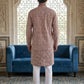 Floral Embroidered Kurta With Churidar ( JOKP P 626Maroon ) [FF] [G-1-5]