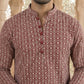 Floral Embroidered Kurta With Churidar ( JOKP P 626Maroon ) [FF] [G-1-5]