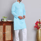 Floral Embroidered Kurta With Churidar ( NJOKP 626Sky )