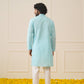 Jompers Men's Sky Embroidered Kurta Only ( KO 626Sky )