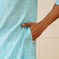 Jompers Men's Sky Embroidered Kurta Only ( KO 626Sky )