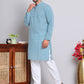 Floral Embroidered Kurta With Churidar ( NJOKP 626Teal )