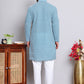 Floral Embroidered Kurta With Churidar ( NJOKP 626Teal )