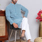 Floral Embroidered Kurta With Churidar ( NJOKP 626Teal )