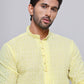 Floral Embroidered Kurta With Churidar ( NJOKP 626Yellow )