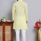 Floral Embroidered Kurta With Churidar ( NJOKP 626Yellow )