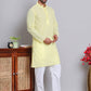Floral Embroidered Kurta With Churidar ( NJOKP 626Yellow )