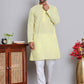 Floral Embroidered Kurta With Churidar ( NJOKP 626Yellow )