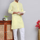 Floral Embroidered Kurta With Churidar ( NJOKP 626Yellow )