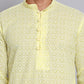 Floral Embroidered Kurta With Churidar ( NJOKP 626Yellow )