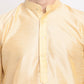 Jompers Men's Golden Solid Dupion Silk Kurta Payjama Set