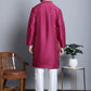 Men Purple Dupion Silk Kurta with Churidar