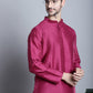 Men Purple Dupion Silk Kurta with Churidar