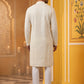Embroidered Cotton Kurta with Churidar ( JOKP P 640Cream )