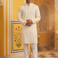 Embroidered Cotton Kurta with Churidar ( JOKP P 640Cream )