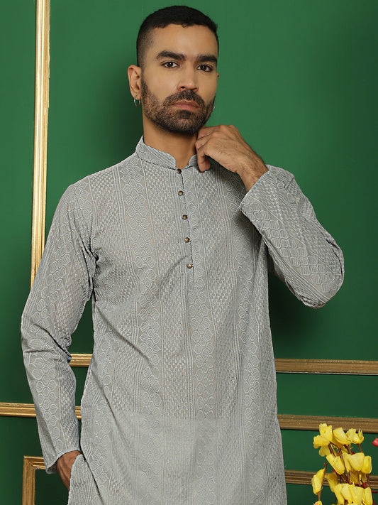 Chikankari Cotton Kurta with Churidar [FF] [G-10-13]