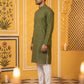 Embroidered Cotton Kurta with Churidar ( JOKP P 640Olive )