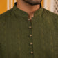 Embroidered Cotton Kurta with Churidar ( JOKP P 640Olive )