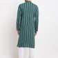 Jompers Men's Green Cotton Striped Kurta Payjama Sets ( JOKP 643Green )