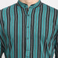 Jompers Men's Green Cotton Striped Kurta Payjama Sets ( JOKP 643Green )