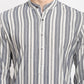 Jompers Men's Grey Cotton Striped Kurta Only ( KO 643Grey )