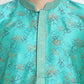 Jompers Men's Green Dupion Printed Kurta Payjama Sets ( JOKP 644Green )