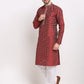 Jompers Men's Maroon Woven Kurta Only ( KO 645Maroon )