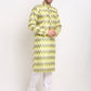 Jompers Men's Multi-Olive Dupion Ikkat Kurta Only ( KO 647Multi-Olive )