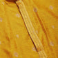 Jompers Men's Mustard Coller Embroidered Woven Design Kurta Only ( KO 649Mustard )