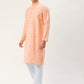 Jompers Men's Peach Cotton Floral printed kurta Only ( KO 650Peach )