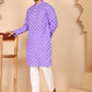 Floral Printed Kurta with Churidar for Men ( JOKP P 650 P 650 Violet ) [FF] [Q-1-6]