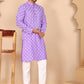 Floral Printed Kurta with Churidar for Men ( JOKP P 650 P 650 Violet ) [FF] [Q-1-6]