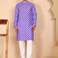 Floral Printed Kurta with Churidar for Men ( JOKP P 650 P 650 Violet ) [FF] [Q-1-6]
