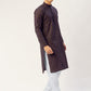 Jompers Men's Navy Cotton Ikat printed kurta Pyjama Set ( JOKP 651Navy )