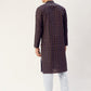 Jompers Men's Navy Cotton Ikat printed kurta Pyjama Set ( JOKP 651Navy )