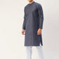 Jompers Men's Navy Cotton printed kurta Pyjama Set ( JOKP 652Navy )