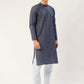 Jompers Men's Navy Cotton printed kurta Pyjama Set ( JOKP 652Navy )