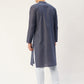 Jompers Men's Navy Cotton printed kurta Pyjama Set ( JOKP 652Navy )