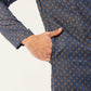 Jompers Men's Navy Cotton printed kurta Pyjama Set ( JOKP 652Navy )