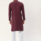 Jompers Men's Maroon Cotton Embroidered Kurta Pyjama ( JOKP 654Maroon )