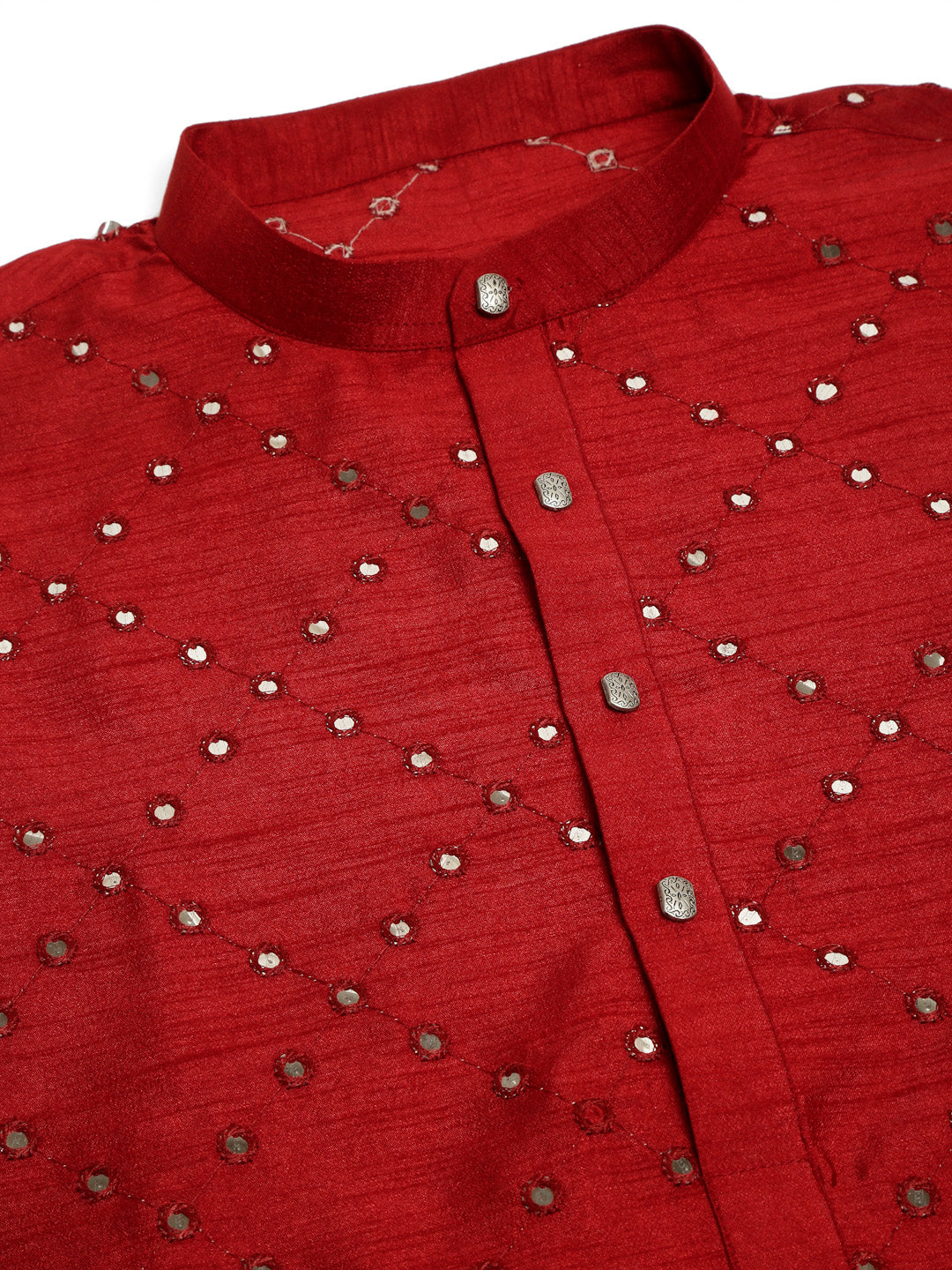 Maroon Mirror Work Kurta Pyjama (JOKP 659 Maroon )