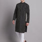 Men Black Embroidered Design Kurta with Pyjamas