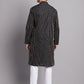 Men Black Embroidered Design Kurta with Pyjamas